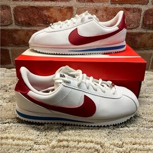 Nike OG Cortez Basic White and Red Sneakers. New in box!